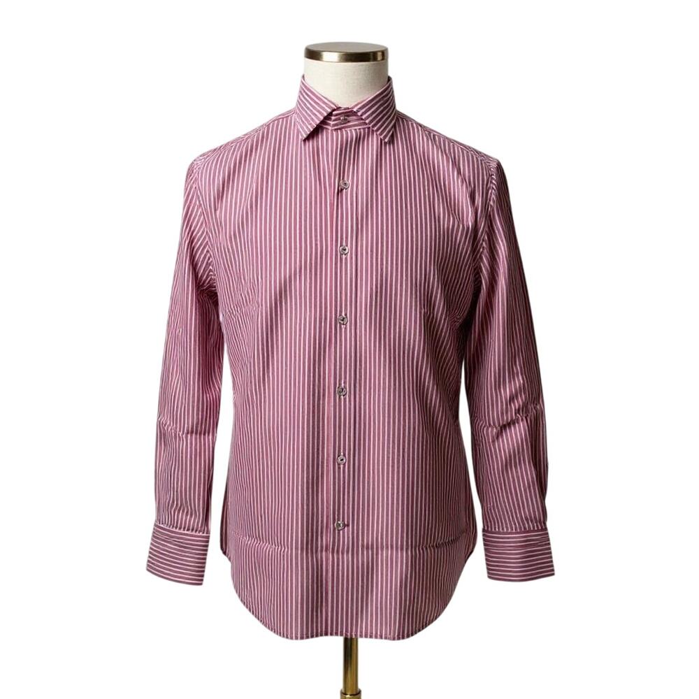 Robert Graham Button Front Shirt Long Sleeve Woven Stretch LUCAS M 15.5